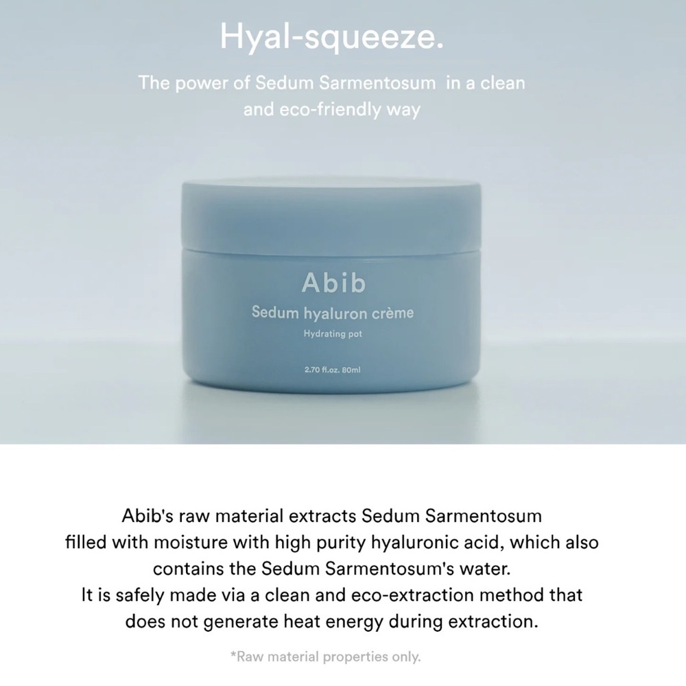 ABIB Sedum Hyaluron Crème Hydrating Pot 80ml Korean Skincare - Picture 7 of 10